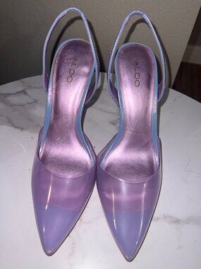 ALDO Light Purple Marie Stiletto Pointed‎ Toe Slingback heels